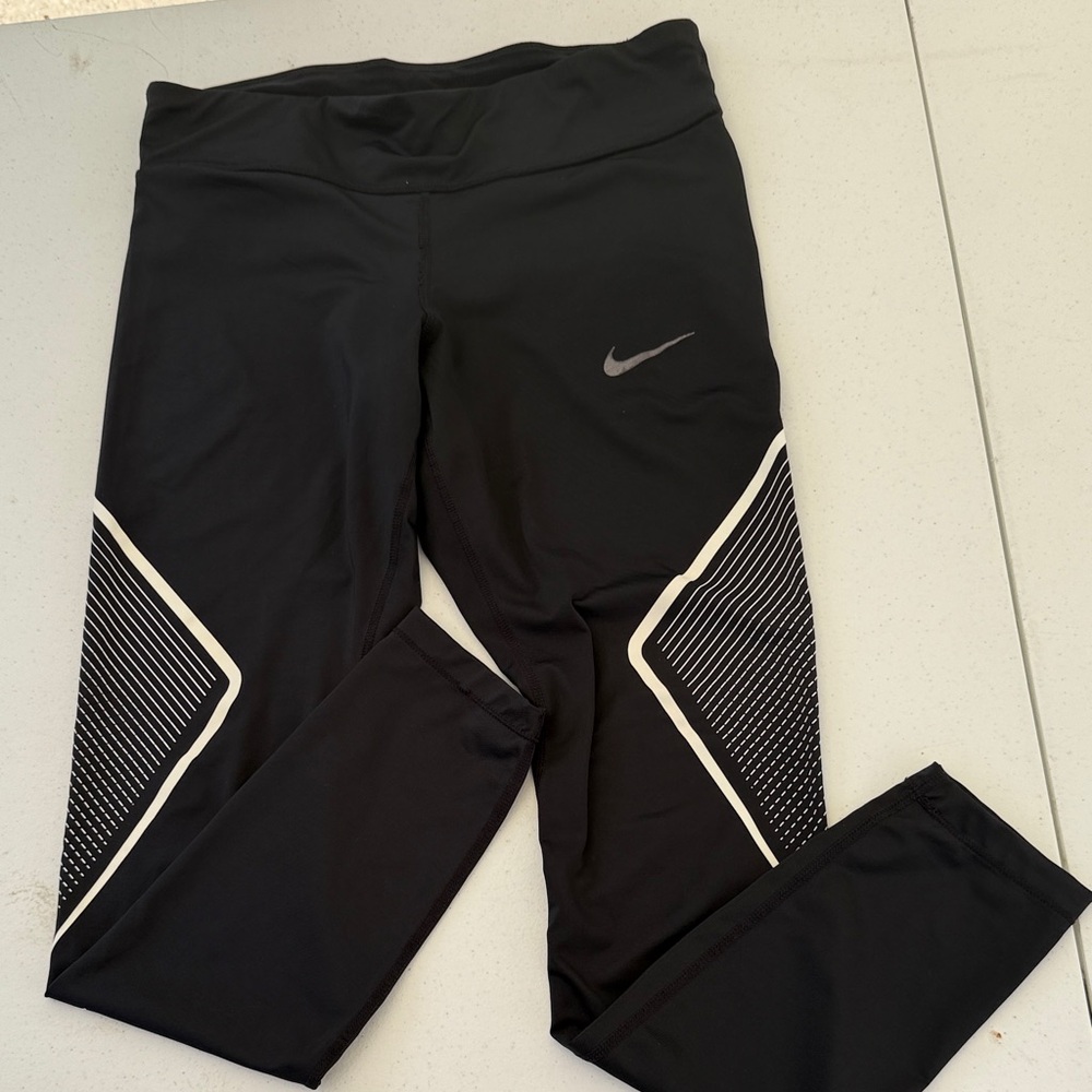 Nike Black Leggings with White Detailing
